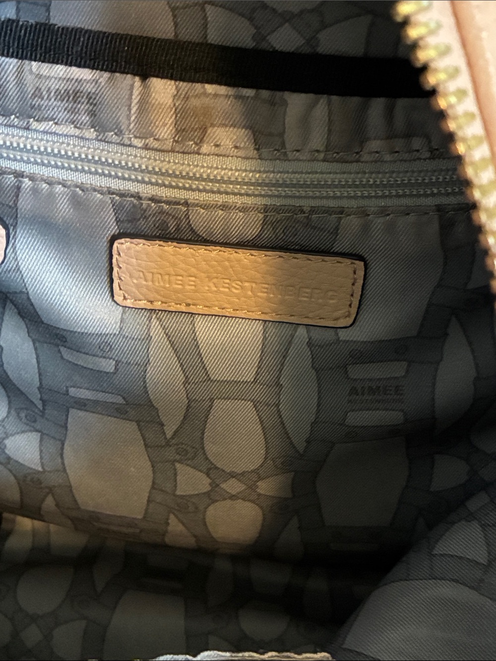 Aimee Kestenberg Blush Leather Pebbled Backpack with Gold Hardware - Picture 8 of 11